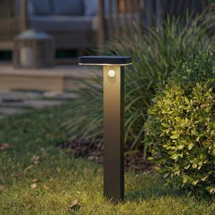 Tarlson LED-zonnelamp voor buiten, hoekig, antraciet, sensor PRIOS - Terras - Modern - Kunststof - 1 lamp