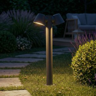 Ileyna tuinpadverlichting, 2-lamps, antraciet, 100 cm Lindby - Terras - Modern - Aluminium - Meerdere lampen