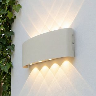 Ithan LED buiten wandlamp, wit, 5-lamps, 27 cm Lindby - Terras - Modern - Aluminium - Hoekig