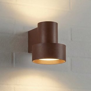 Elune LED buiten wandlamp, bruin, IP44, omhoog/omlaag Lucande - Modern - Aluminium - 1 lamp