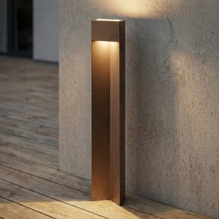 Kaholo LED tuinpadverlichting, aluminium, IP44, bruin, 90 cm Lucande - Modern - Hoekig