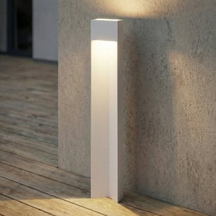 Kaholo LED tuinpadverlichting, aluminium, IP44, lichtgrijs, 90 cm Lucande - Modern - Hoekig