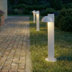 Velira LED tuinpadverlichting, hoogte 77 cm, 1-lamp, lichtgrijs, IP44 Lucande - Modern - Metaal - 1 lamp
