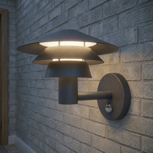Montaro LED buiten wandlamp, IP54, antraciet, sensor, aluminium Lucande - Modern - 1 lamp