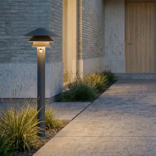 Montaro LED tuinpadverlichting, antraciet, 110 cm, sensor, aluminium, IP54 - Lucande - Modern - 1 lamp