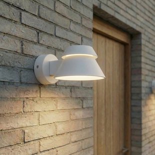 Moena LED buiten wandlamp, IP44, aluminium, glas, lichtgrijs Lucande - Modern - 1 lamp