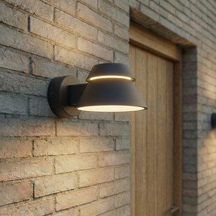 Moena LED buiten wandlamp, IP44, aluminium, glas, zwart Lucande - Modern - 1 lamp