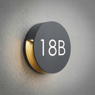 Advero LED buiten wandlamp, IP44, CCT, huisnummer, antraciet Lucande - Modern - Aluminium - Rond