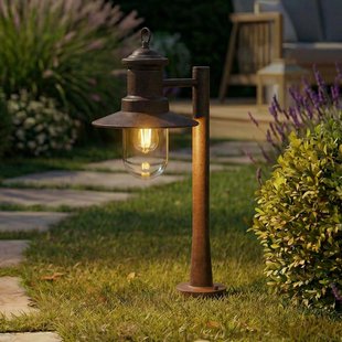 Eloretta tuinpadverlichting, 60 cm, roestvrij, IP44, staal, E27 Lindby - Terras - Landhuis / Rustiek - Metaal - 1 lamp