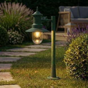 Eloretta tuinpadverlichting, 60 cm, staal, groen, E27, IP44 Lindby - Terras - Landhuis / Rustiek - Metaal - 1 lamp