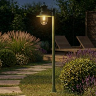 Eloretta tuinpadverlichting, 110 cm, staal, groen, E27, IP44 Lindby - Terras - Landhuis / Rustiek - Metaal - 1 lamp
