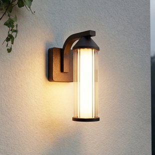 Neravio LED buiten wandlamp, roestkleurig, hoogte 26 cm, IP54 Lindby - Balkon - Modern - Aluminium - 1 lamp