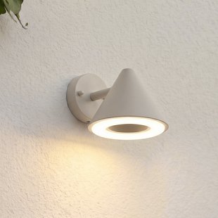 Soran LED buiten wandlamp, metaal, hoogte 12 cm, taupe, IP44 Lindby - Modern - 1 lamp