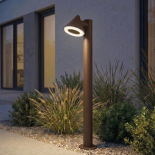 Soran LED tuinpadverlichting, metaal, hoogte 100 cm, bruin, IP44 Lindby - Modern - 1 lamp