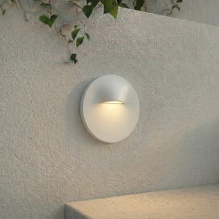 Alune LED wand inbouwlamp, rond, wit, IP65, Ø 8 cm Lindby - Modern - Aluminium