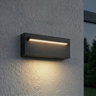Joril LED buiten wandlamp, zwart, 25 cm, aluminium, IP65 Lucande - Terras - Modern - Hoekig
