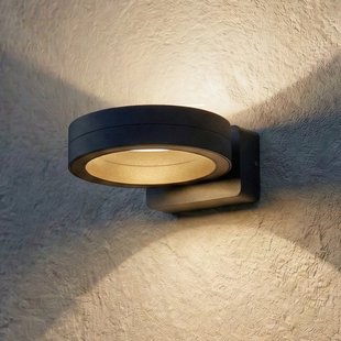 Selviro LED buiten wandlamp, Ø 20 cm, antraciet, IP65 Lindby - Balkon - Modern - Aluminium - 1 lamp