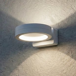 Selviro LED buiten wandlamp, Ø 20 cm, wit, IP65 Lindby - Balkon - Modern - Aluminium - 1 lamp