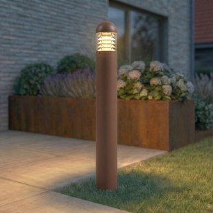 Skagena LED tuinpadverlichting, hoogte 90 cm, IP54, aluminium, bruin Lucande - Terras - Modern - Rond