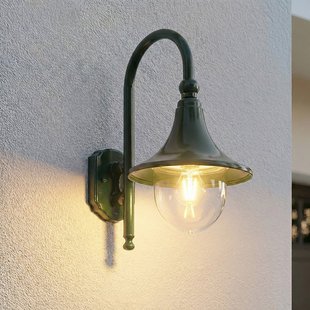 Daphne buitenwandlamp, E27, groen, IP44, metaal Lindby - Balkon - Antiek - Aluminium - 1 lamp