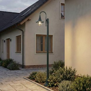 Daphne buitenlamp, groen, 220 cm, E27, metaal Lindby - Antiek - Aluminium - 1 lamp