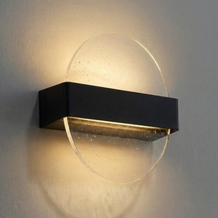 Narkelo LED wandlamp, zwart/helder, CCT, IP44 Lucande - Designer - Glas - Rond