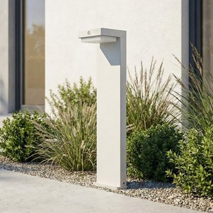 Eleazar LED sokkellamp voor op de plint, wit, aluminium, sensor Lindby - Terras