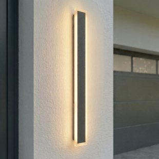 Ilora LED buiten wandlamp, CCT, IP65, zwart, hoogte 100 cm, metaal Lucande - Modern - Roestvrij staal - 1 lamp