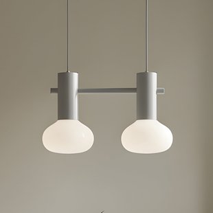 Flo hanglamp, grijs, 2-lamps, glas ALDEX - Woonkamer - Designer - Metaal - Meerdere lampen