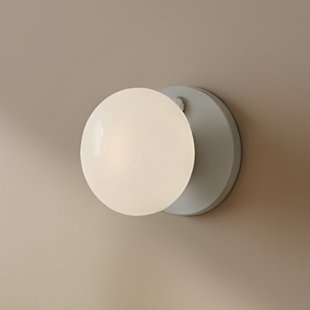 Flo wandlamp, grijs, Ø 19 cm, glas ALDEX - Woonkamer - Designer - Metaal - Rond