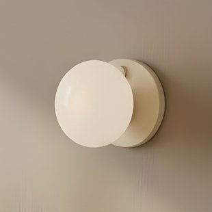 Flo wandlamp, beige, Ø 19 cm, glas ALDEX - Woonkamer - Designer - Metaal - Rond