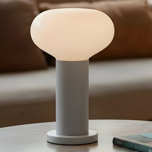 Flo tafellamp, grijs, Ø 19 cm, glas ALDEX - Woonkamer - Designer - Metaal - 1 lamp
