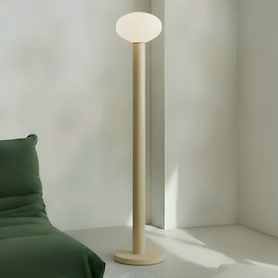Flo vloerlamp, beige, Ø 30 cm, 1-lamp, glas ALDEX - Woonkamer - Designer - Metaal - 1 lamp