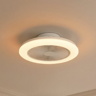 Vedin LED plafondventilator, Ø 45 cm, RGBW, dimbaar, wit, DC Lindby - Woonkamer - Modern - Kunststof - Rond
