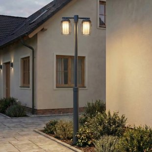 Chandan buitenlamp, hoogte 215 cm, antraciet, 2-lamps Lucande - Modern - Metaal - Meerdere lampen