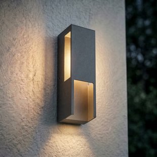 Enyra LED buiten wandlamp, IP65, zwart, 27 cm, aluminium Lindby - Terras - Modern - Hoekig