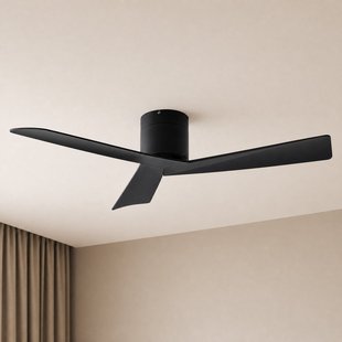 Ventoro plafondventilator, zwart, metaal, Ø 132 cm Lucande - Woonkamer - Modern