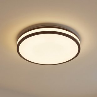 Emiva LED plafondlamp, donker hout, CCT, Ø 40 cm Lindby - Woonkamer - Modern - 1 lamp