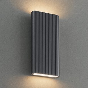 Raija LED buiten wandlamp, antraciet, 40 cm, CCT Lucande - Modern - Aluminium - Hoekig
