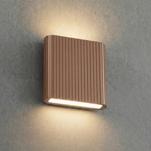 Raija LED buiten wandlamp, donkerbruin, 19 cm, CCT Lucande - Modern - Aluminium - Hoekig