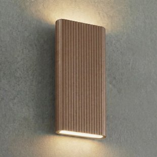 Raija LED buiten wandlamp, donkerbruin, 40 cm, CCT Lucande - Modern - Aluminium - Hoekig