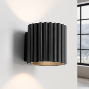 RIBLA wandlamp, zwart, Ø 10 cm, metaal, G9 SOLLUX LIGHTING - Woonkamer - Aluminium - 1 lamp