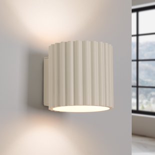 RIBLA wandlamp, beige, Ø 10 cm, metaal, G9 SOLLUX LIGHTING - Woonkamer - Aluminium - 1 lamp
