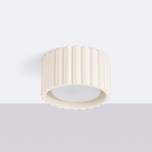 RIBLA plafondlamp, beige, Ø 10 cm, metaal, GX53 SOLLUX LIGHTING - Woonkamer - Aluminium - 1 lamp