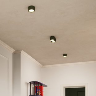 RIBLA plafondlamp, olijfgroen, Ø 10 cm, metaal GX53 SOLLUX LIGHTING - Woonkamer - Aluminium - 1 lamp