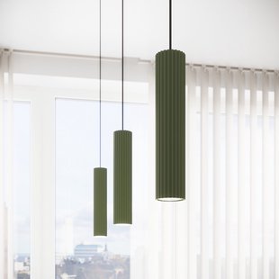 ALORA hanglamp, olijfgroen, Ø 8 cm, metaal, GU10 SOLLUX LIGHTING - Woonkamer - Aluminium - 1 lamp