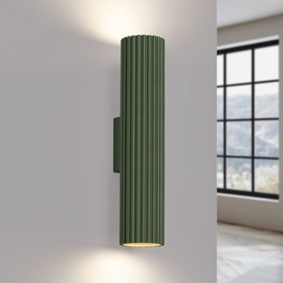 ALORA wandlamp Hoogte 30 cm olijfgroen Metaal 2 x GU10 SOLLUX LIGHTING - Woonkamer - Aluminium - Meerdere lampen