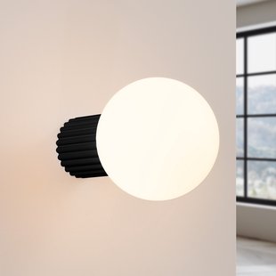 ORBI wandlamp, zwart glas/metaal Ø 12 cm IP44 G9 SOLLUX LIGHTING - Badkamer - Aluminium - 1 lamp