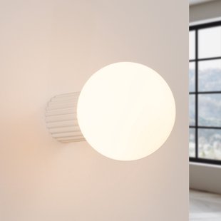 ORBI wandlamp, beige, glas/metaal, Ø 12 cm IP44 G9 SOLLUX LIGHTING - Badkamer - Aluminium - 1 lamp