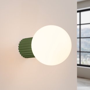 ORBI wandlamp olijfgroen Glas/Metaal Ø 12 cm IP44 G9 SOLLUX LIGHTING - Badkamer - Aluminium - 1 lamp